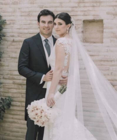 Sergio Perez and Carola Martinez on their wedding day.